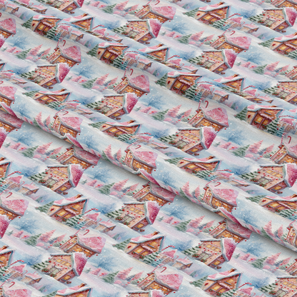 Vintage Pink Christmas Pattern 5 Quilting Cotton Fabric