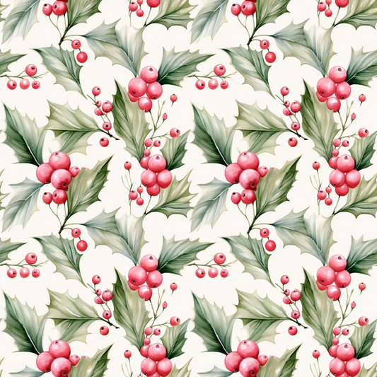 Vintage Pink Christmas Pattern 6 Quilting Cotton Fabric