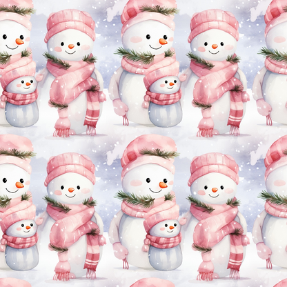 Vintage Pink Christmas Pattern 7 Quilting Cotton Fabric