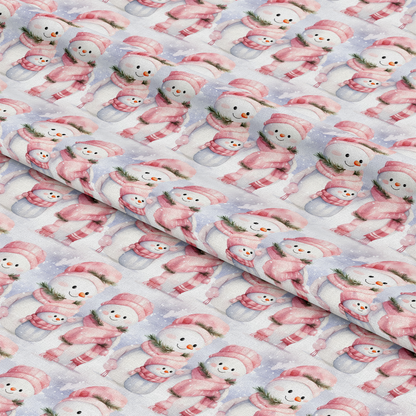 Vintage Pink Christmas Pattern 7 Quilting Cotton Fabric