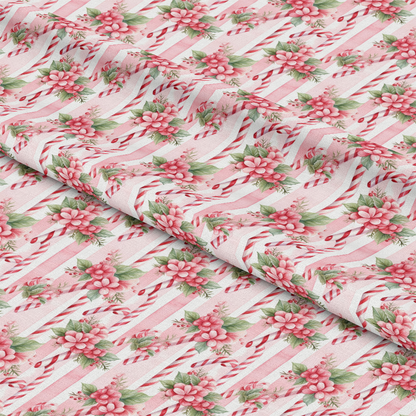 Vintage Pink Christmas Pattern 8 Quilting Cotton Fabric