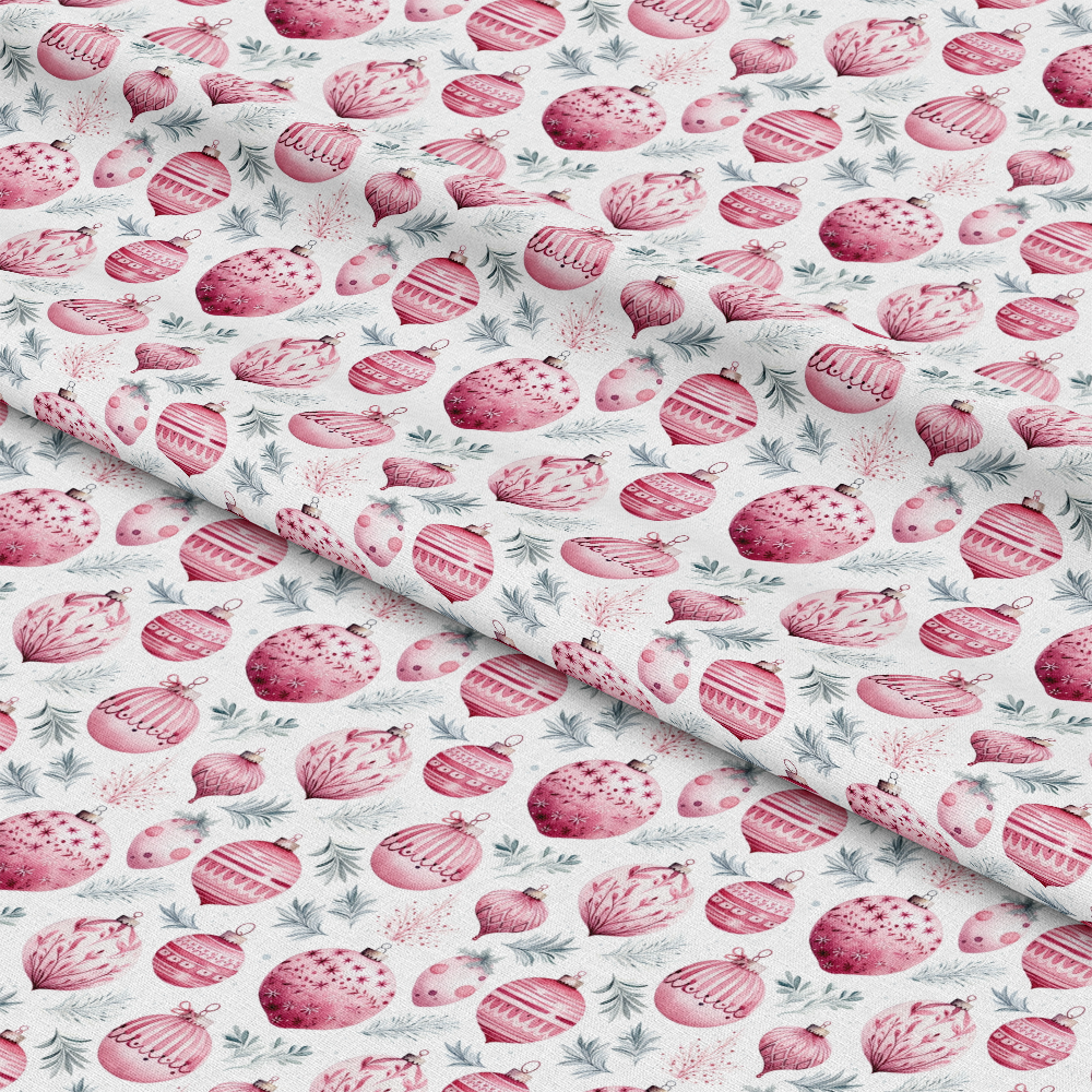 Vintage Pink Christmas Pattern 9 Quilting Cotton Fabric