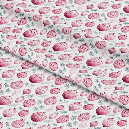 Vintage Pink Christmas Pattern 9 Quilting Cotton Fabric