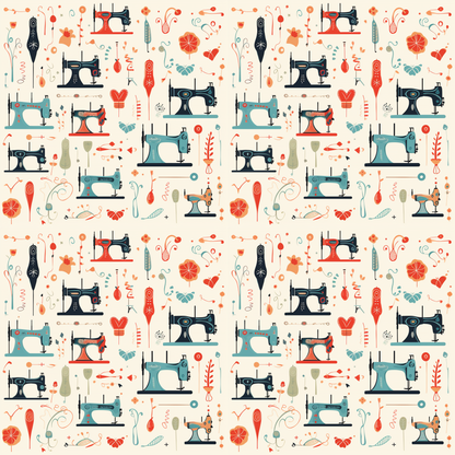 Retro Stitchery Pattern 4 Minky Fabric