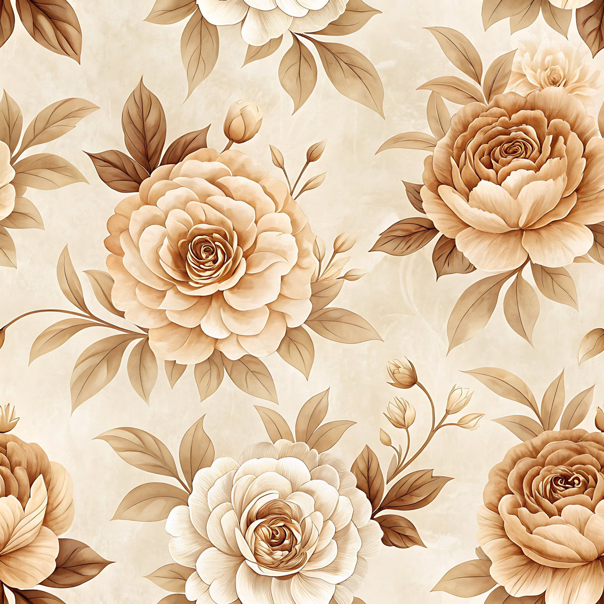 Parchment Blooms Pattern 11 Minky Fabric
