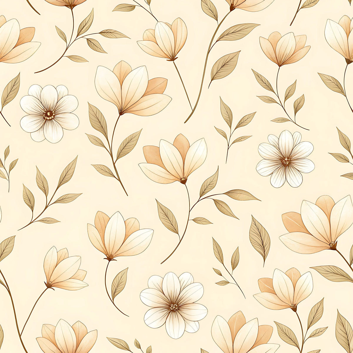 Parchment Blooms Pattern 12 Minky Fabric