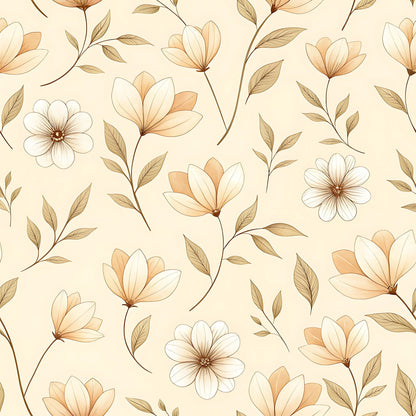 Parchment Blooms Pattern 12 Minky Fabric
