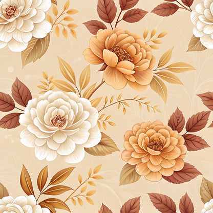 Parchment Blooms Pattern 15 Minky Fabric