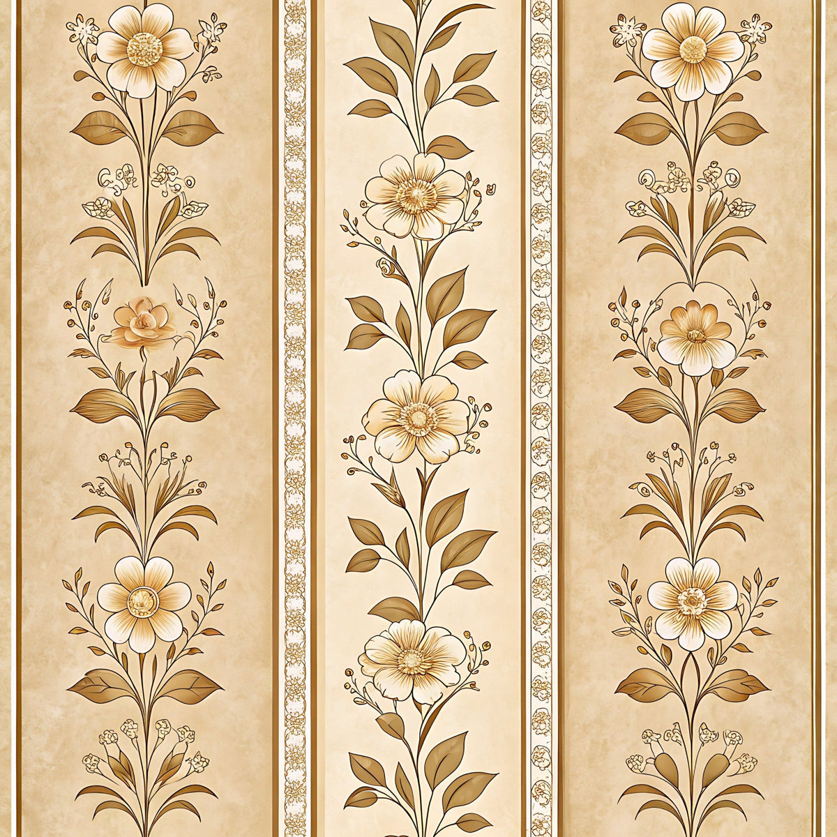 Parchment Blooms Pattern 16 Minky Fabric