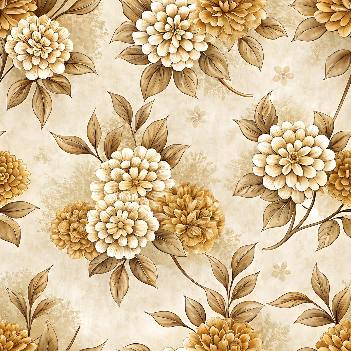 Parchment Blooms Pattern 2 Minky Fabric