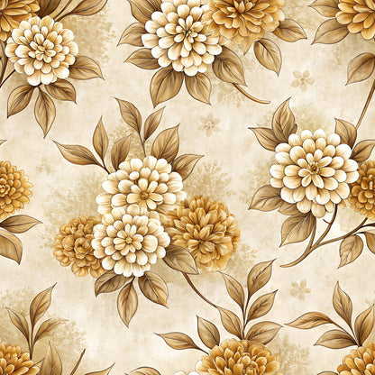Parchment Blooms Pattern 2 Minky Fabric