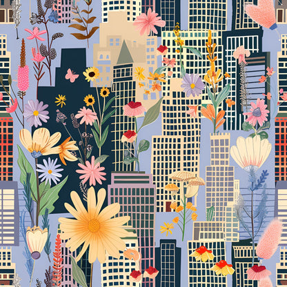 Skyline Blooms Pattern 10 Minky Fabric
