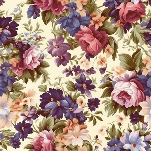 Antique Bouquet Pattern 10 Minky Fabric