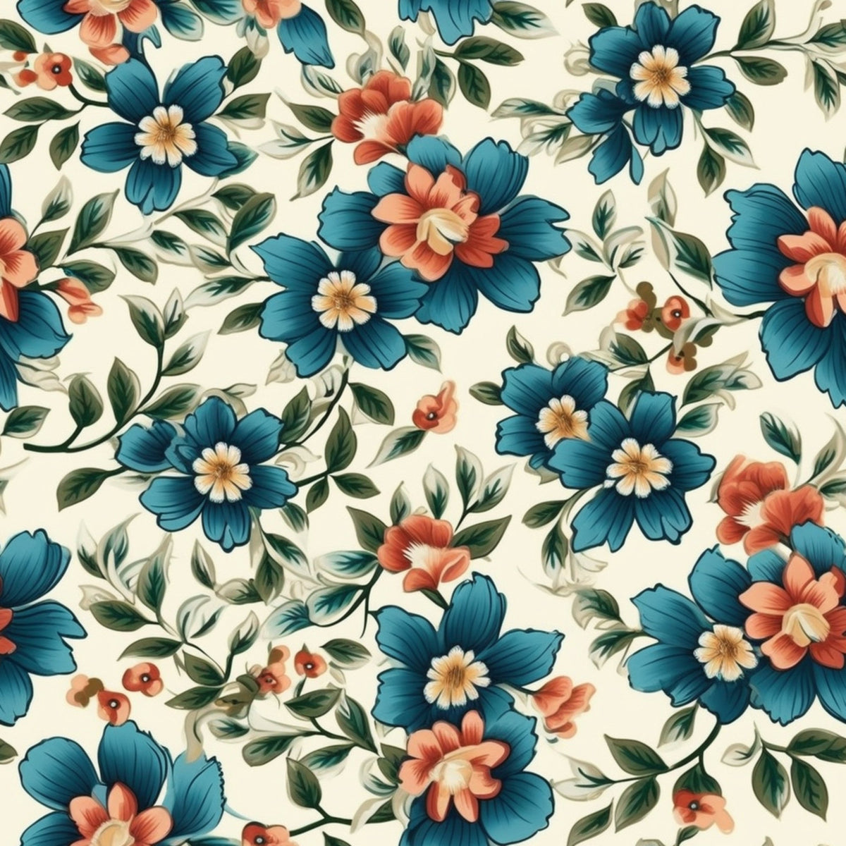 Antique Bouquet Pattern 11 Minky Fabric