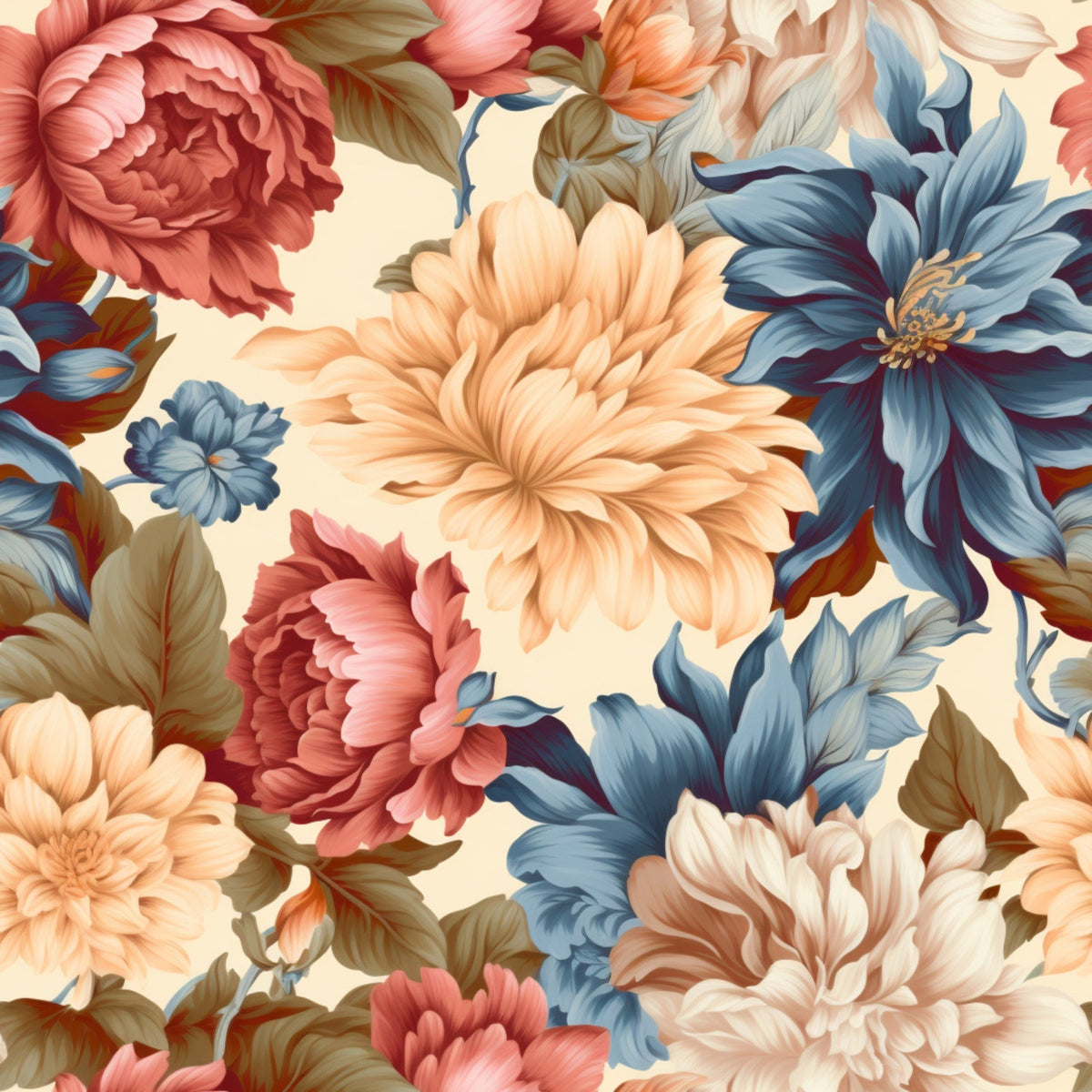 Antique Bouquet Pattern 12 Minky Fabric