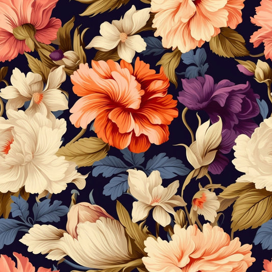 Antique Bouquet Pattern 13 Minky Fabric