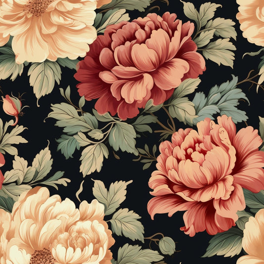 Antique Bouquet Pattern 14 Minky Fabric