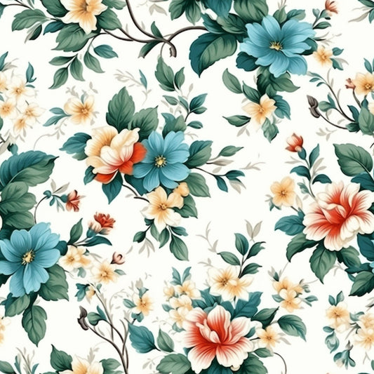 Antique Bouquet Pattern 15 Minky Fabric
