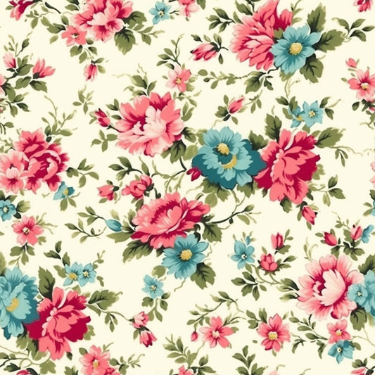 Antique Bouquet Pattern 16 Minky Fabric