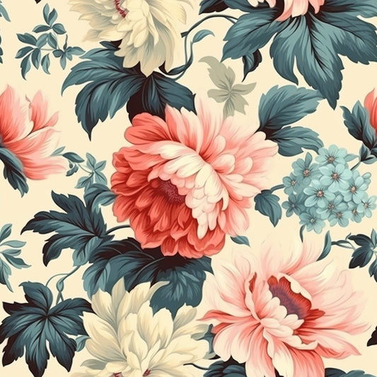 Antique Bouquet Pattern 18 Minky Fabric