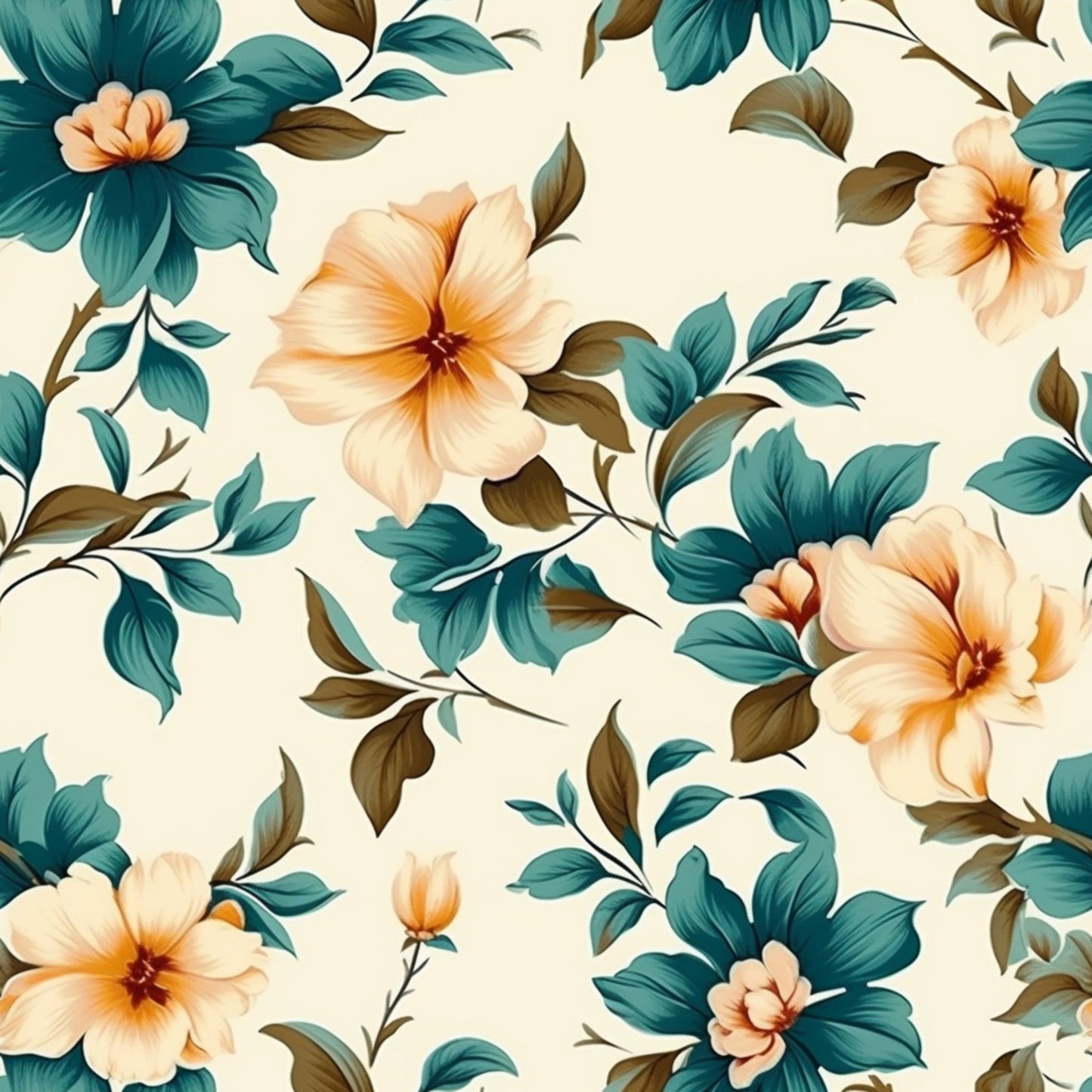 Vintage Floral Pattern 19 Quilting Cotton Fabric