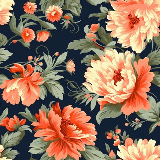 Antique Bouquet Pattern 20 Minky Fabric