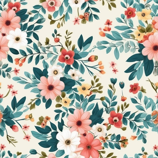 Antique Bouquet Pattern 3 Minky Fabric