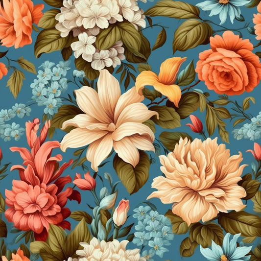 Antique Bouquet Pattern 5 Minky Fabric