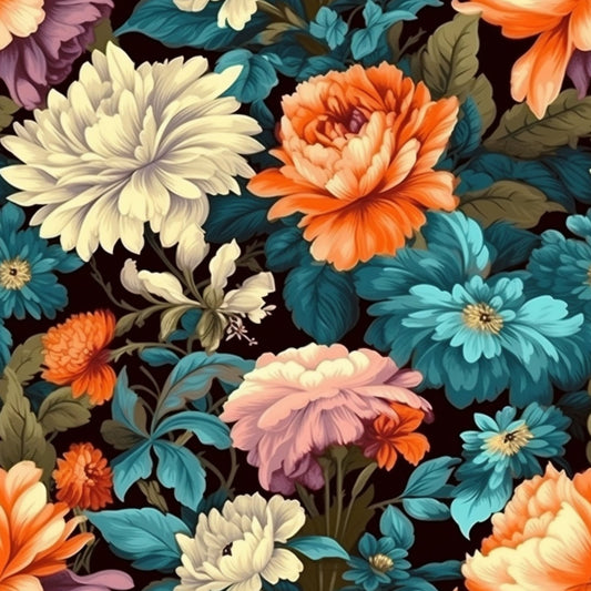 Antique Bouquet Pattern 6 Minky Fabric