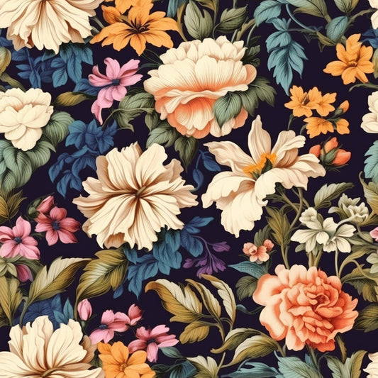 Antique Bouquet Pattern 7 Minky Fabric