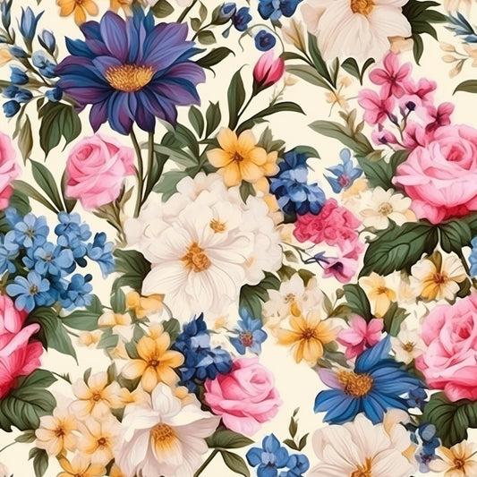 Antique Bouquet Pattern 8 Minky Fabric