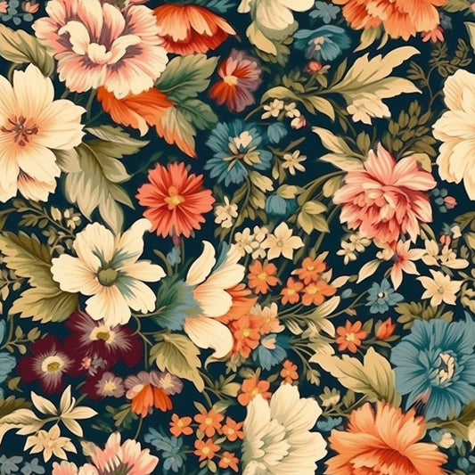 Antique Bouquet Pattern 9 Minky Fabric