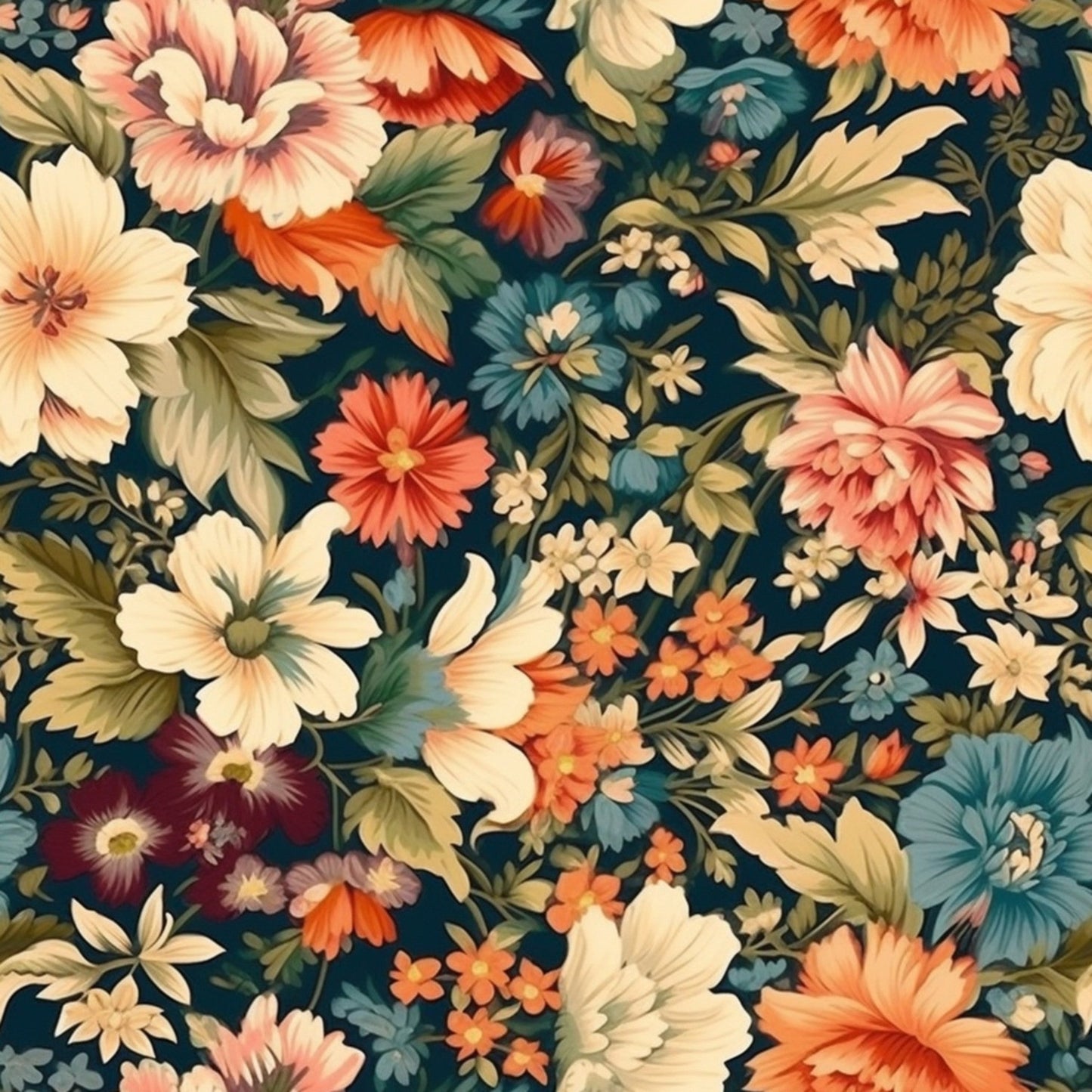 Vintage Floral Pattern 9 Quilting Cotton Fabric