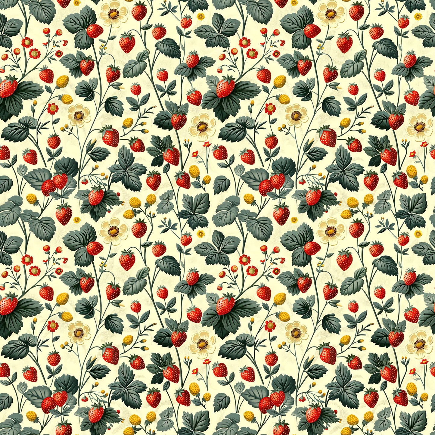 Vintage Strawberries Pattern 10 Quilting Cotton Fabric