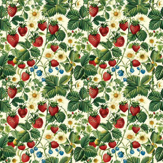 Vintage Strawberries Pattern 11 Quilting Cotton Fabric