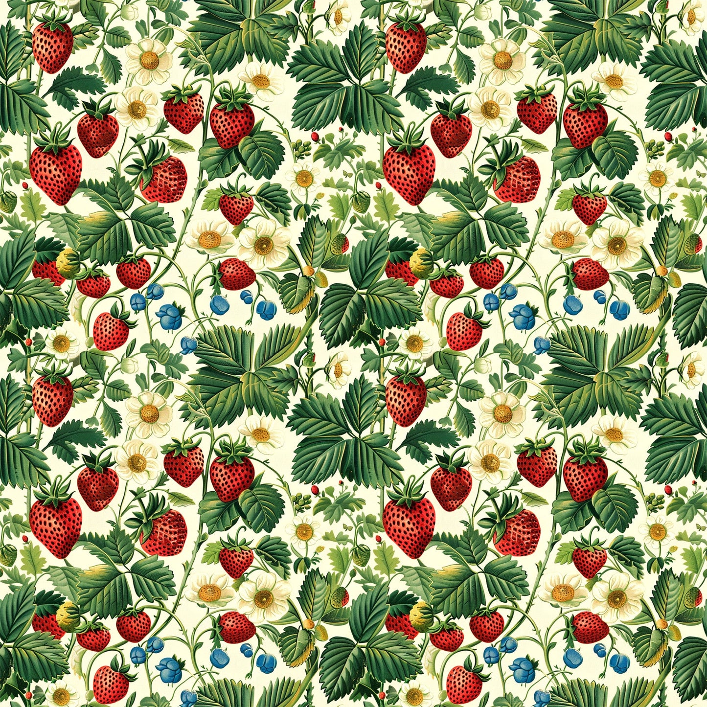 Vintage Strawberries Pattern 11 Quilting Cotton Fabric