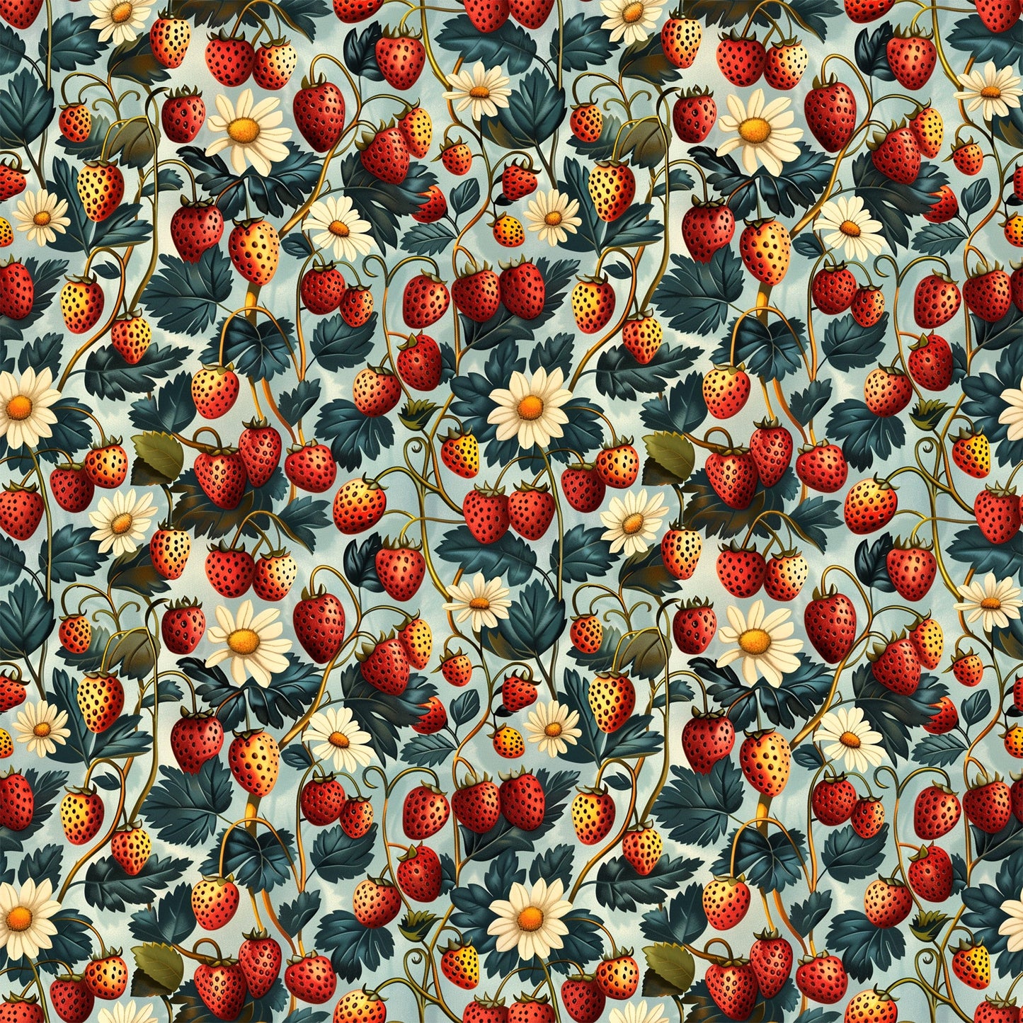 Vintage Strawberries Pattern 5 Quilting Cotton Fabric