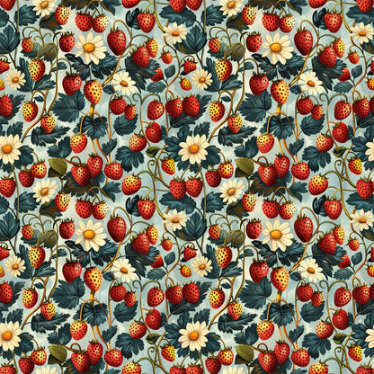 Vintage Strawberries Pattern 5 Quilting Cotton Fabric