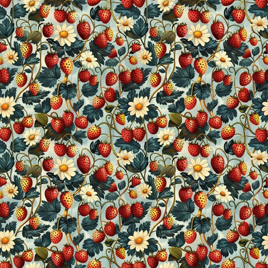 Vintage Strawberries Pattern 5 Quilting Cotton Fabric