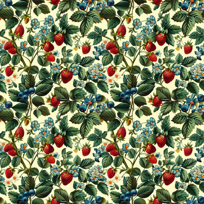 Vintage Strawberries Pattern 8 Quilting Cotton Fabric