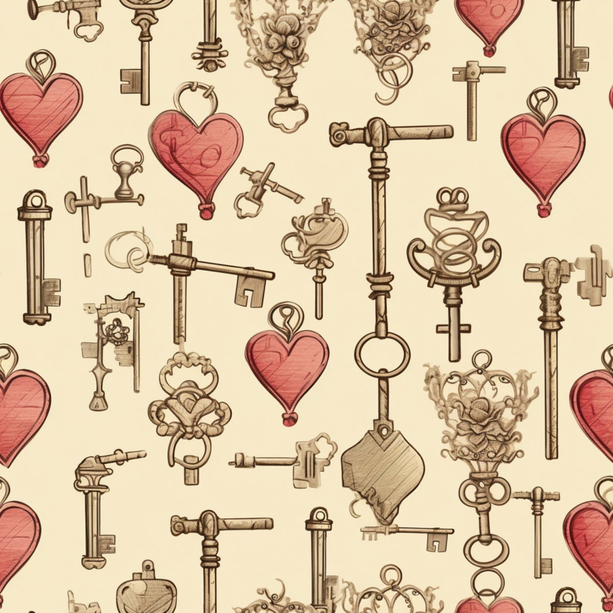 Vintage Valentines Day Pattern 22 Minky Fabric