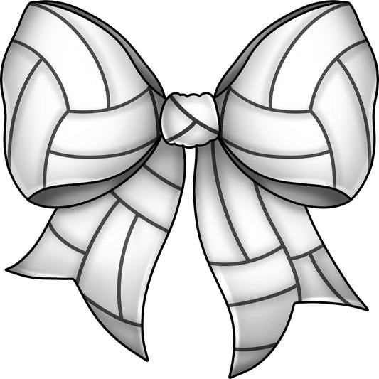Volleyball Bow Fabric Panel featuring premium quilting cotton with volleyball pattern, proudly printed in the USA.