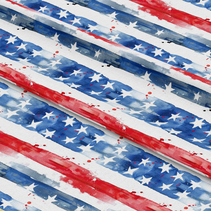 Watercolor 4th of July Pattern 11 Quilting Cotton Fabric