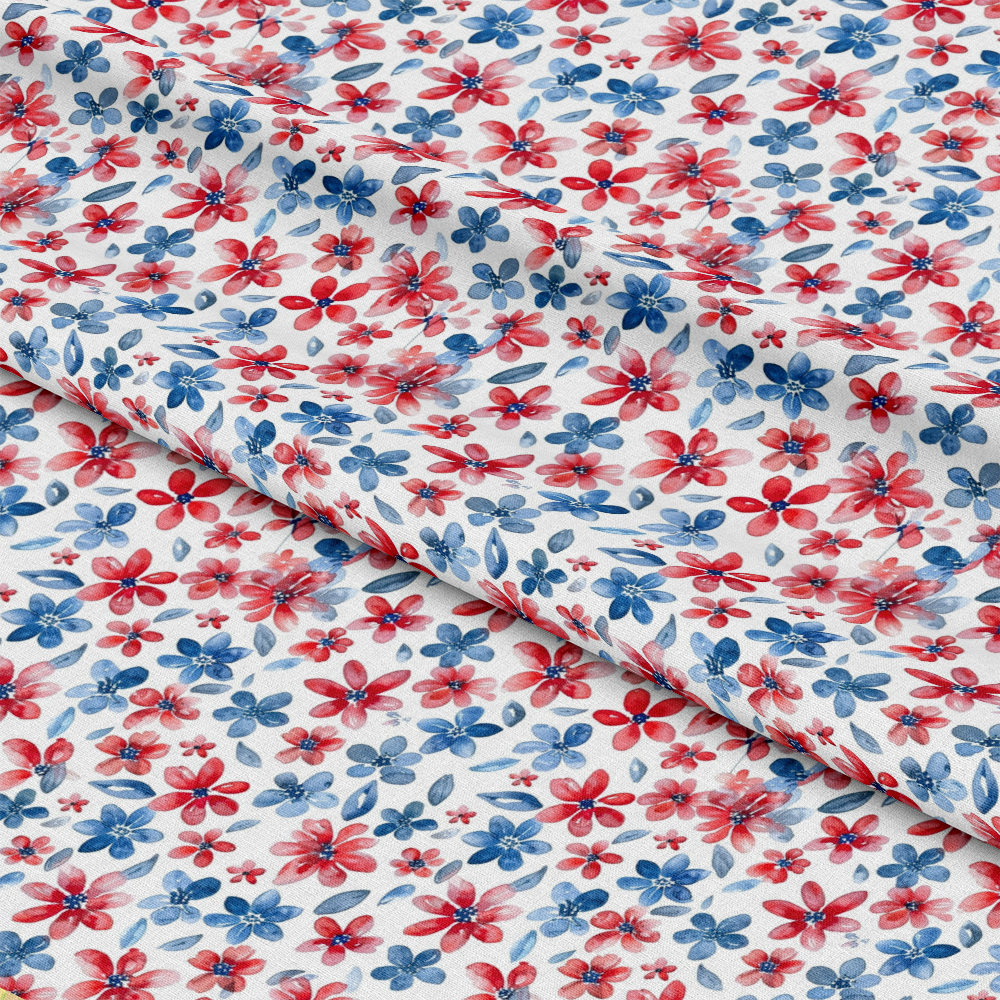 Watercolor 4th of July Pattern 12 Quilting Cotton Fabric