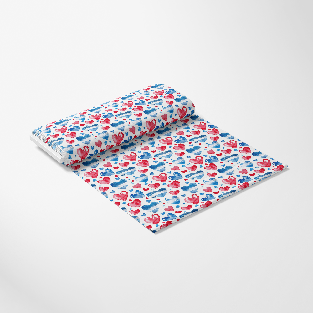 Watercolor 4th of July Pattern 14 Quilting Cotton Fabric