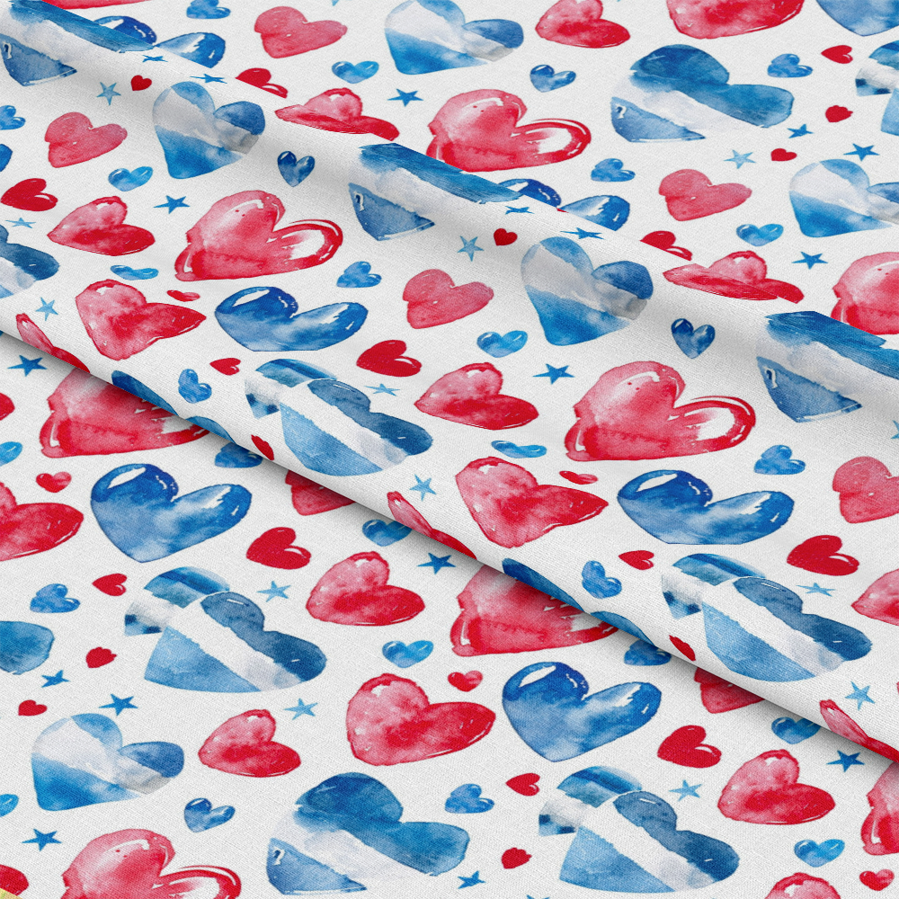 Watercolor 4th of July Pattern 14 Quilting Cotton Fabric