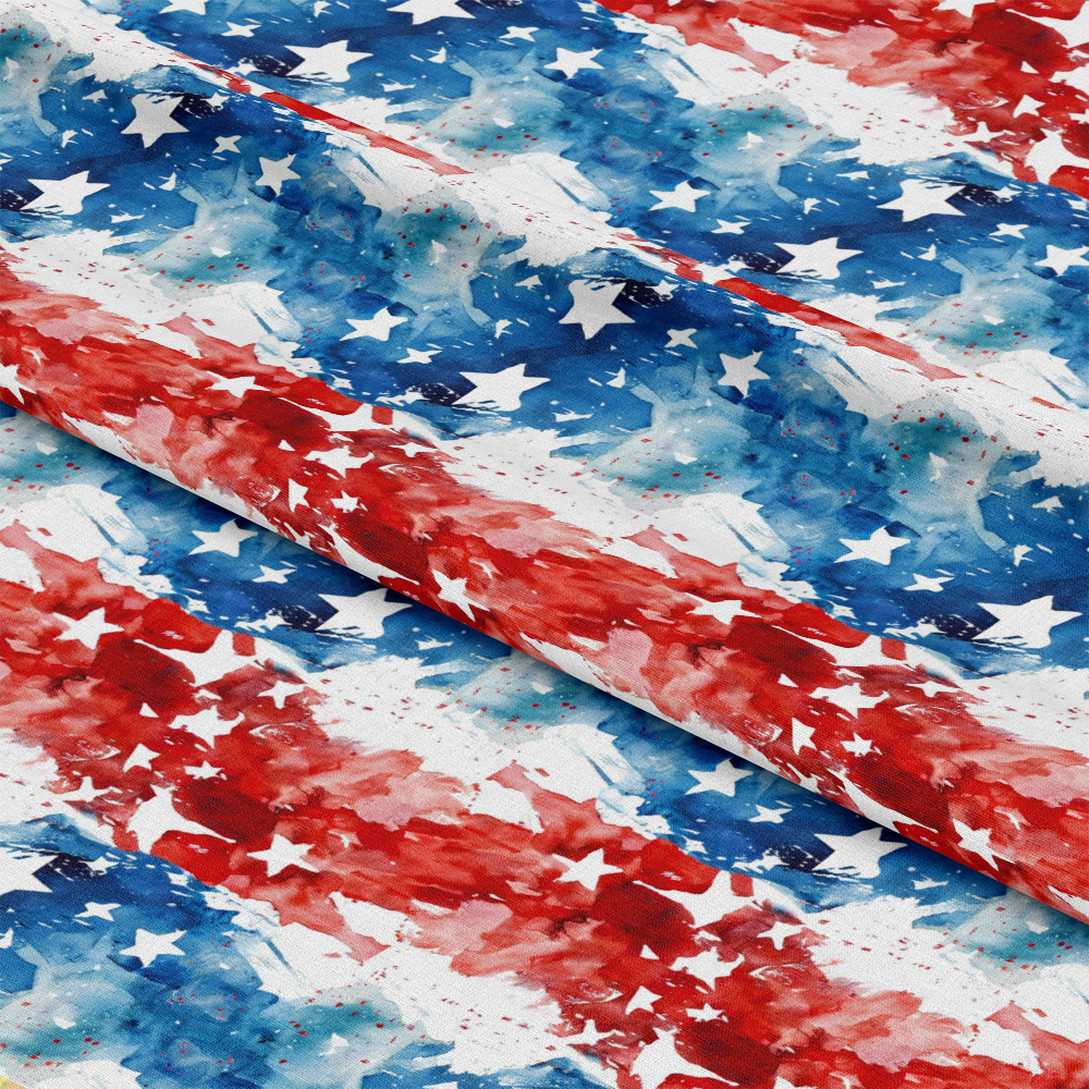 Watercolor 4th of July Pattern 16 Quilting Cotton Fabric