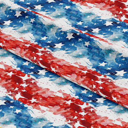 Watercolor 4th of July Pattern 16 Quilting Cotton Fabric