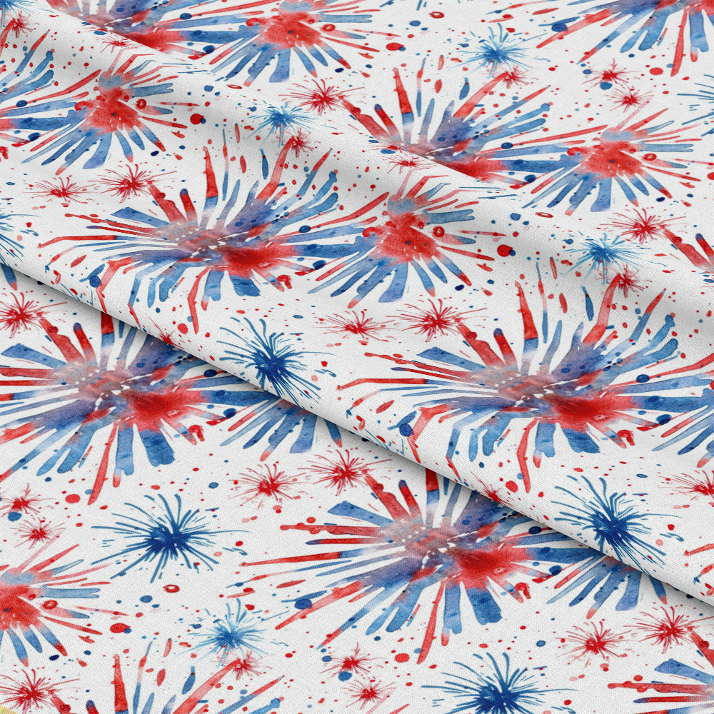 Watercolor 4th of July Pattern 6 Quilting Cotton Fabric