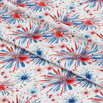 Watercolor 4th of July Pattern 6 Quilting Cotton Fabric